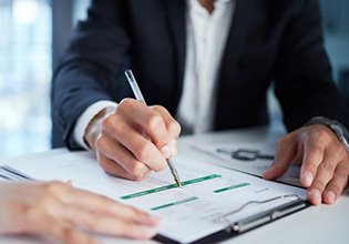 People go over paperwork