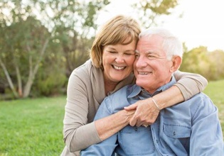 Older couple smiling