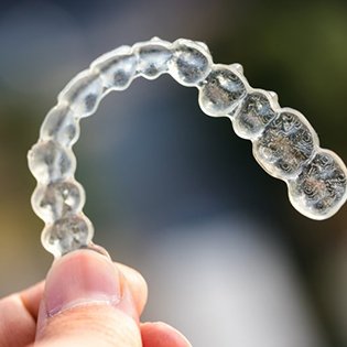 Closeup of Invisalign in Ware