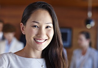 Woman with healthy teeth and gums