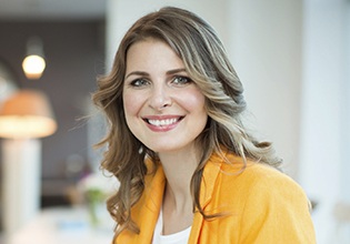 Woman with whole beautiful smile