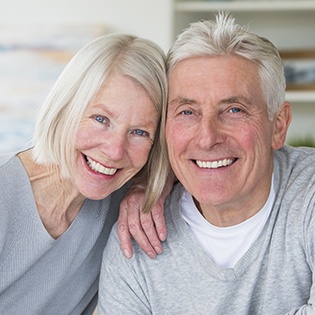 Smiling senior couple