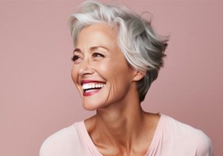 Portrait of senior woman with nice teeth