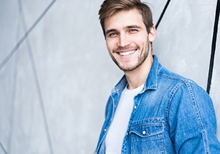 man smiling with veneers in Ware